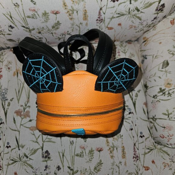 Disney Parks Exclusive Halloween Mickey Mouse Pumpkin Loungefly Backpack - Picture 5 of 7